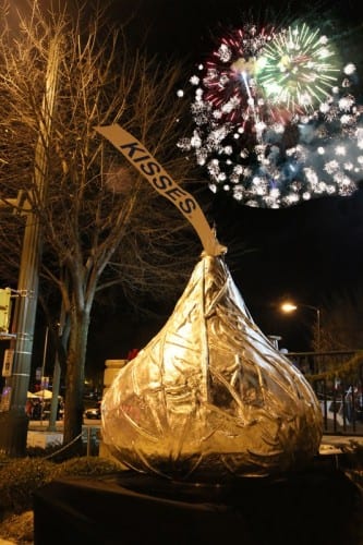 Huge Hershey Kiss that is being lowered on NYE in Hershey