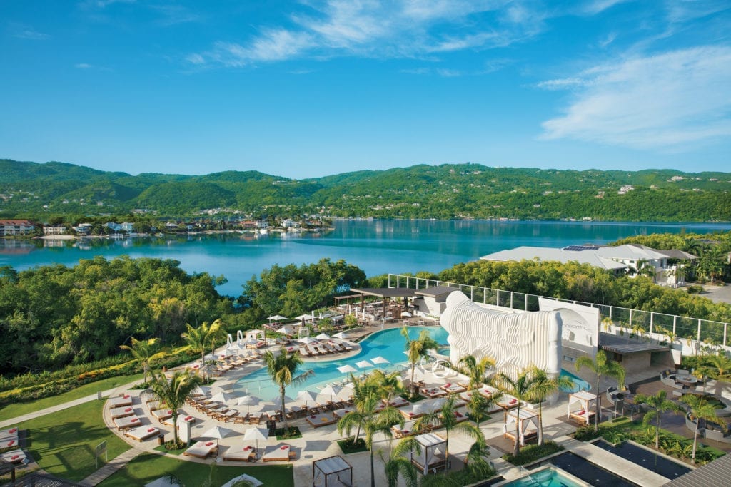 The best luxury resorts in Jamaica for couples - Aerial Pool View of Breathless Montego Bay