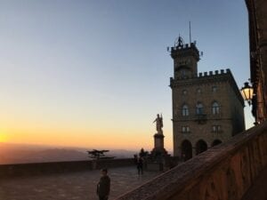 San Marino at sunset