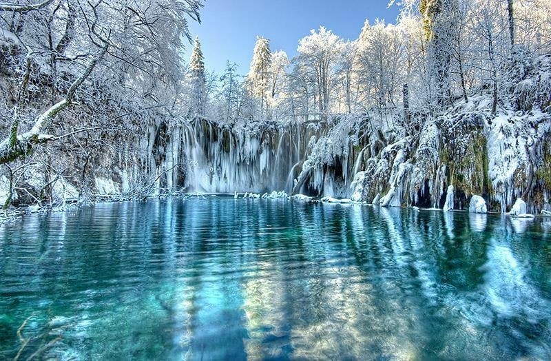 Plitvice Lakes in the winter